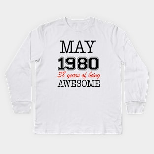 May1980 38 Years Of Being Awesome T Shirts Kids Long Sleeve T-Shirt